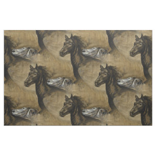 Horses In Love Watercolor Painting J.Korp Fabric