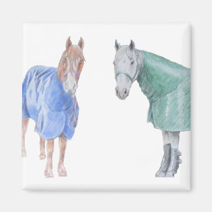 Horses in Rugs Magnet