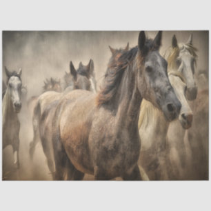 Horses in Sepia Decoupage Tissue Paper