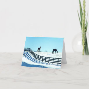 Horses in Snow Card