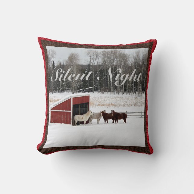 Horses in Snow pillow (Front)