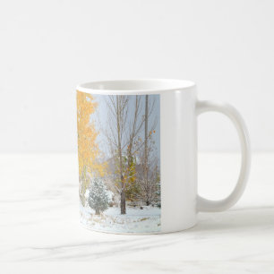 Horses in Snow with Coloured Tree Coffee Mug