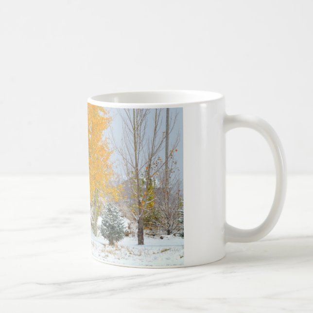 Horses in Snow with Coloured Tree Coffee Mug (Right)