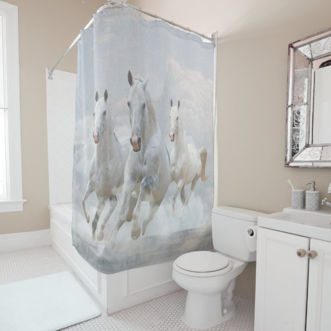Horses in the clouds    shower curtain (In Situ)