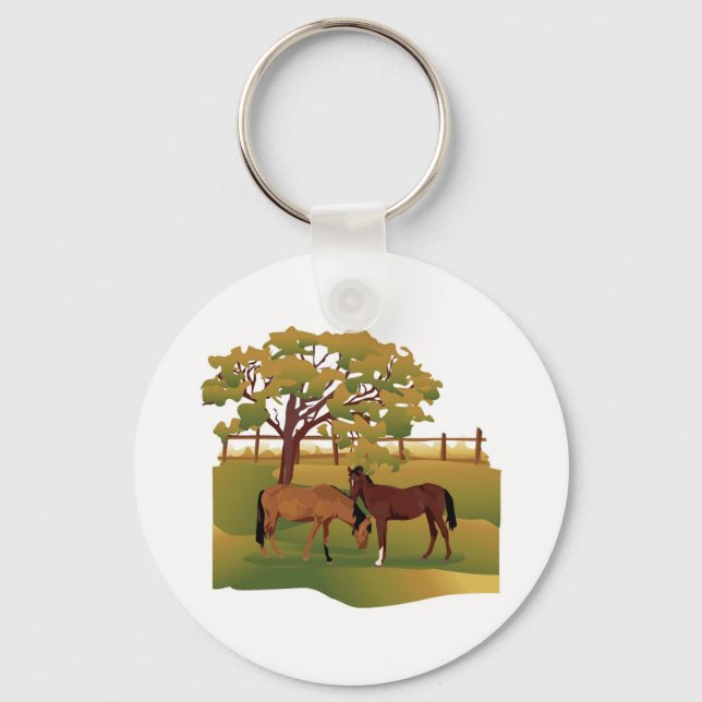 Horses in the Pasture Key Ring (Front)