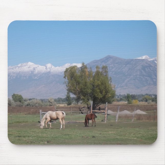 Horses In The Pasture Mouse Pad (Front)