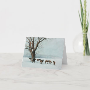 Horses in the Snow Art Notecard