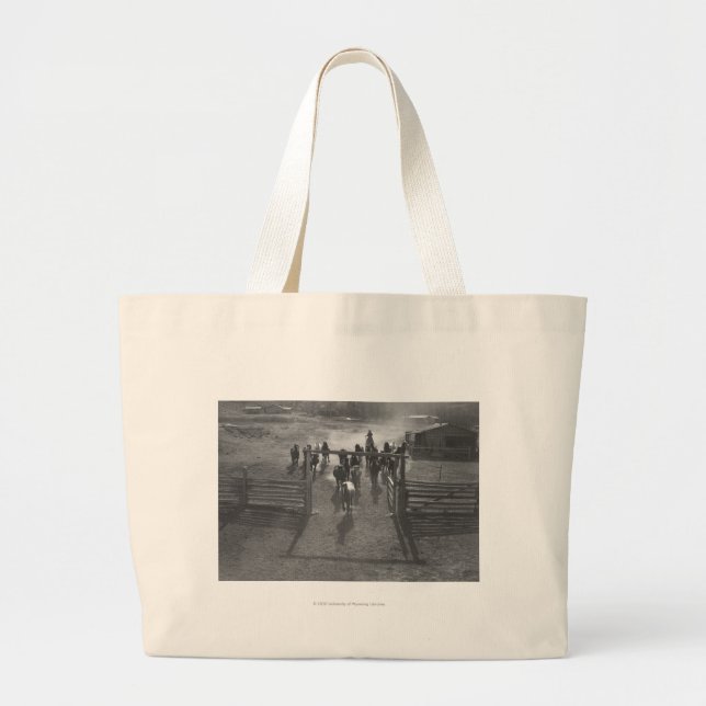 Horses into the corral large tote bag (Front)