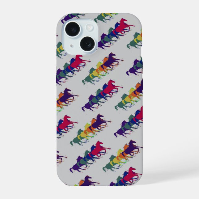 Horses iPhone 15 Case (Back)