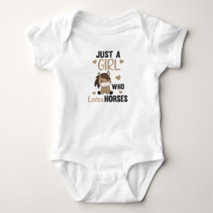 Horses Just A Girl Who Loves Horses Sweet Pony Baby Bodysuit