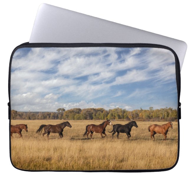 Horses Just Outside Grand Teton National Park Laptop Sleeve (Front)