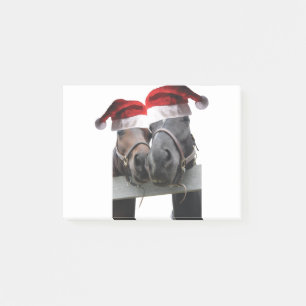 Horses-Kissing-Wearing Santa Claus hats Post-it Notes