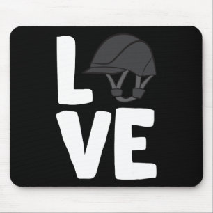 Horses Love Equestrian Helmet I Love Horseback Rid Mouse Pad