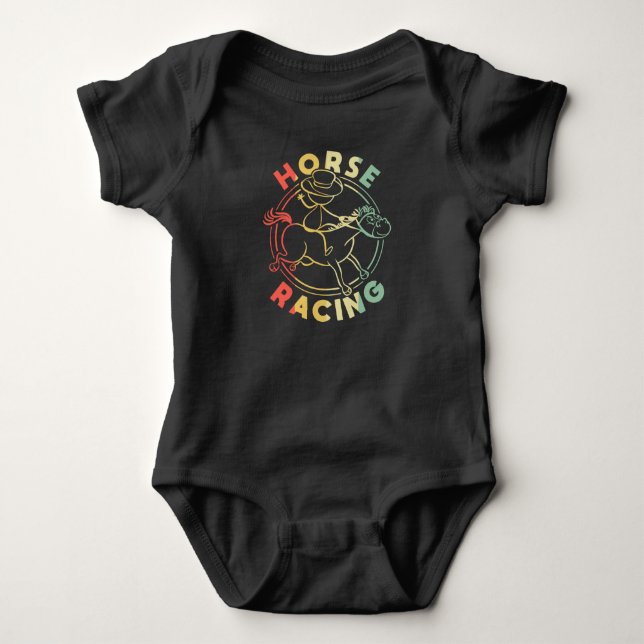 Horses Lover Equestrian Riding Horse Racing Baby Bodysuit (Front)