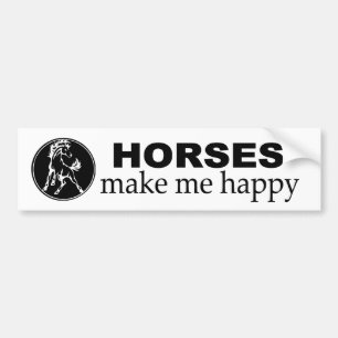 Horses make me Happy. Decal for equestrians.