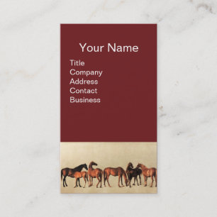 HORSES /MARES AND FOALS Brown Business Card