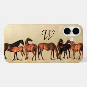 HORSES /MARES AND FOALS Monogram iPhone 16 Plus Case