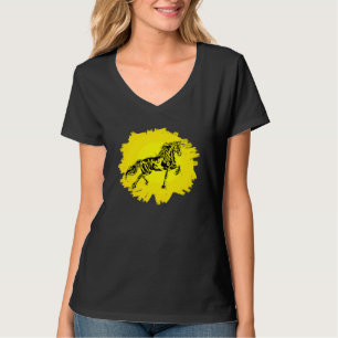 Horses Motif Horse Elegant Mane Animals Colourful  T-Shirt