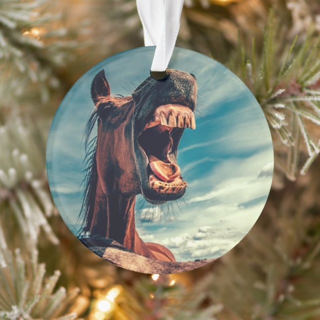Horse's Mouth Teeth Neigh Wild Horse Animal Ornament (Tree)