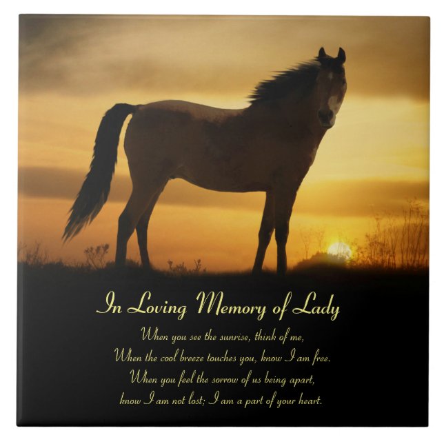 Horses Name Memorial Tile with Beautiful Sentiment (Front)