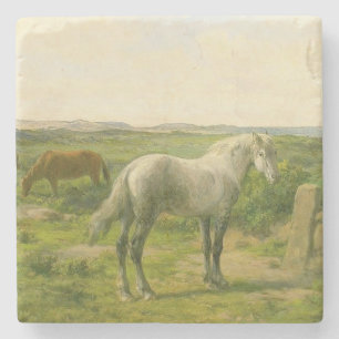 Horses Near the Seaside (by Rosa Bonheur) Stone Coaster