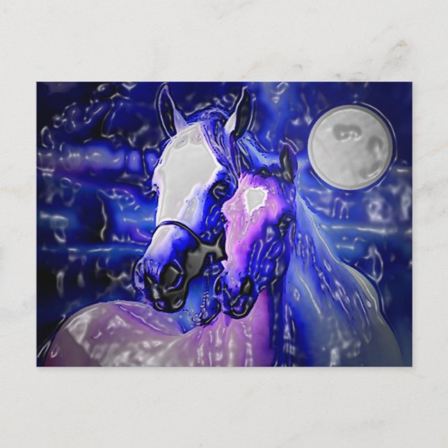 Horses & Night Postcard (Front)