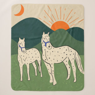 Horses of the Highland Sherpa Blanket