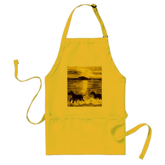 Horses on a Golden Seashore Standard Apron (Front)