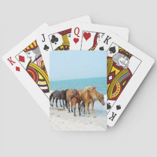 Horses on Assateague National Seashore Playing Cards