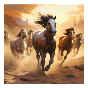 Horses on Desert Photo Print