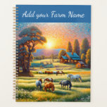Horses on Farm Wildflower Meadow Planner<br><div class="desc">Horse on Farm Wildflower Meadow planner. Beautiful Puzzles,  planners,  notebooks with this design in my stores..  Lots of art in my stores.  Add this art to other products,  add text.  Add farm name Farm Planner,  custom farm planner.</div>