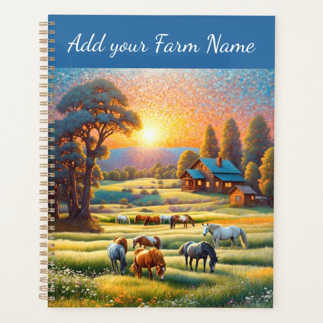 Horses on Farm Wildflower Meadow Planner (Front)