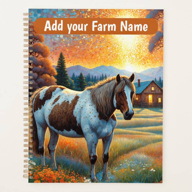 Horses on Farm Wildflower Meadow Planner (Front)