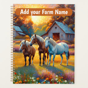 Horses on Farm Wildflower Meadow Planner