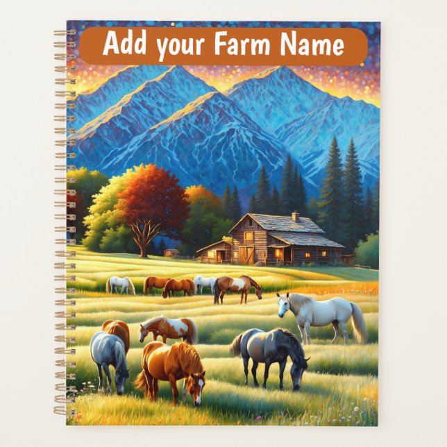 Horses on Farm Wildflower Meadow Planner (Front)