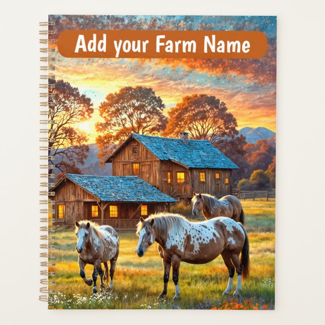 Horses on Farm Wildflower Meadow Planner (Front)
