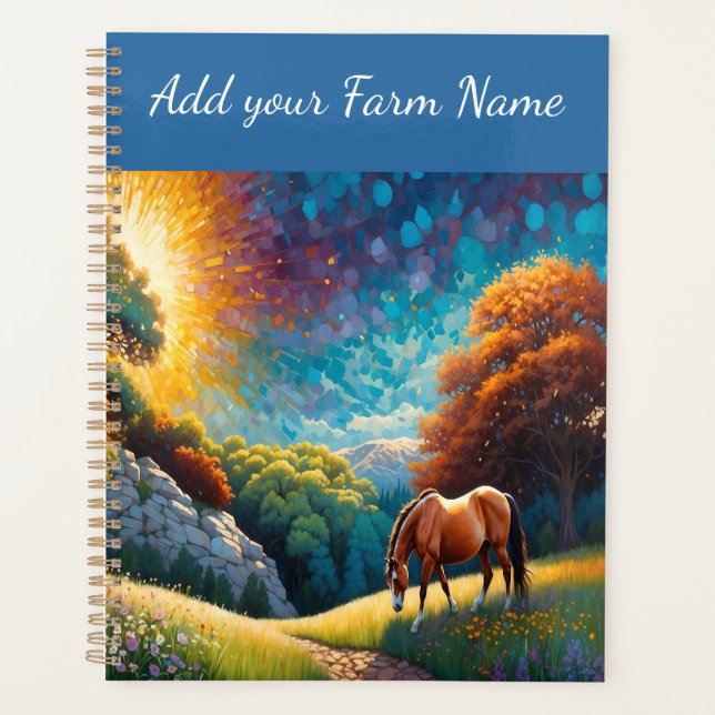 Horses on Farm Wildflower Meadow Planner (Front)