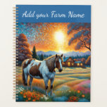 Horses on Farm Wildflower Meadow Planner<br><div class="desc">Horse on Farm Wildflower Meadow planner. Beautiful Puzzles,  planners,  notebooks with this design in my stores..  Lots of art in my stores.  Add this art to other products,  add text.  Add farm name Farm Planner,  custom farm planner.</div>