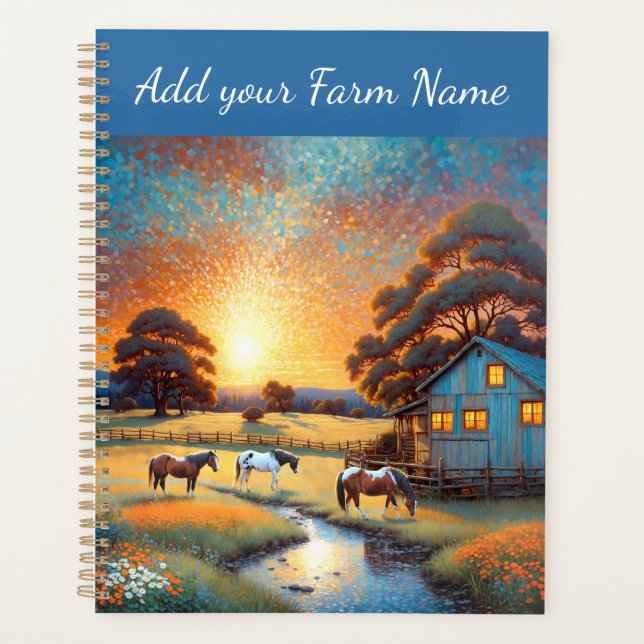 Horses on Farm Wildflower Meadow Planner (Front)