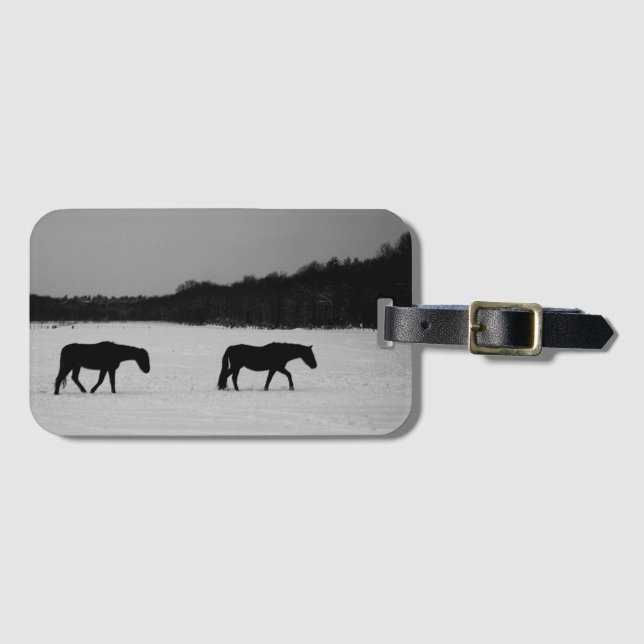 Horses On Snow bc ltcna Luggage Tag (Front Horizontal)