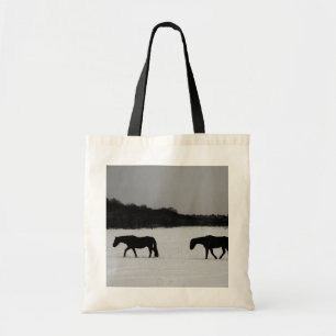 Horses On Snow bta Tote Bag