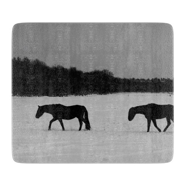 Horses On Snow cbcnm Cutting Board (Front)