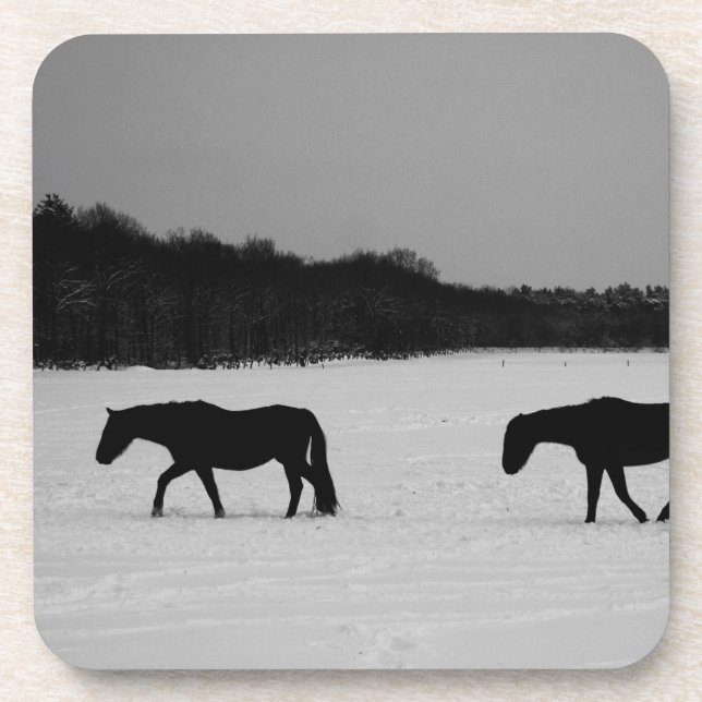 Horses On Snow coastercna Coaster (Front)