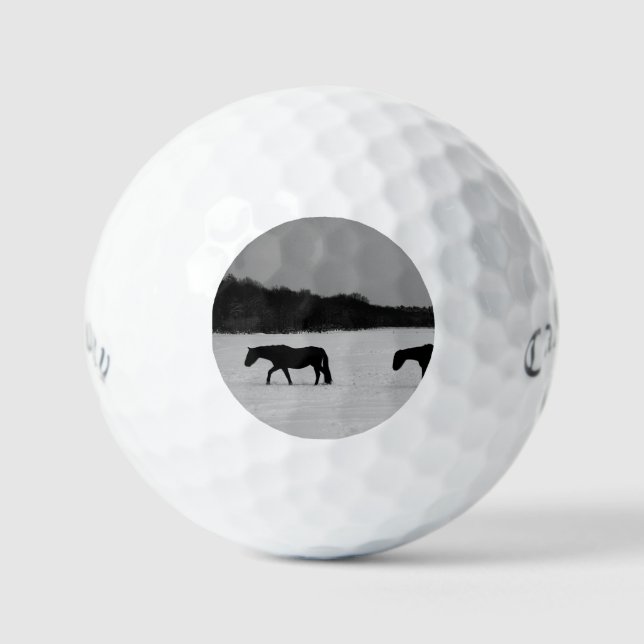Horses On Snow css gbcna Golf Balls (Front)