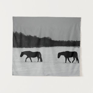 Horses On Snow wtcna Tapestry