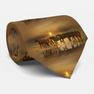 Horses on the Beach Neck tie