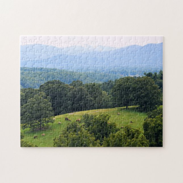 Horses on the Blue Ridge Mountains 11x14 inch Jigsaw Puzzle (Horizontal)