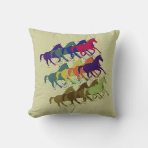 horses pattern farm style decor cushion