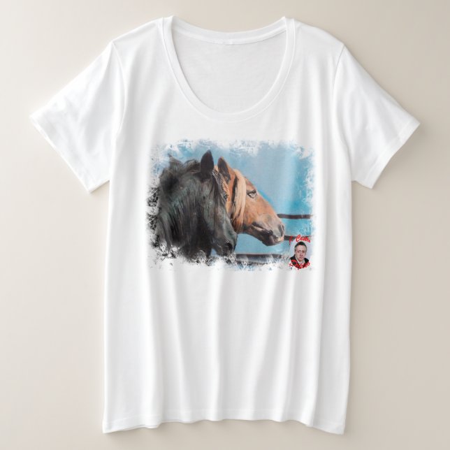 Horses Plus Size T-Shirt (Design Front)