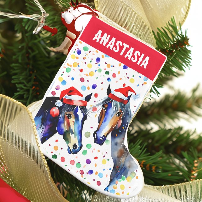 Horses pony equestrian Christmas gifts Small Christmas Stocking (Christmas horses pony equestrian Christmas stockings personalized gifts for horse lovers)